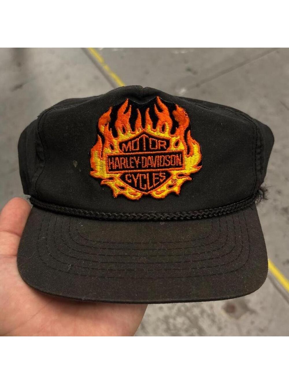 1 of 1Vintage 1980s Harley Davidson flame hat.